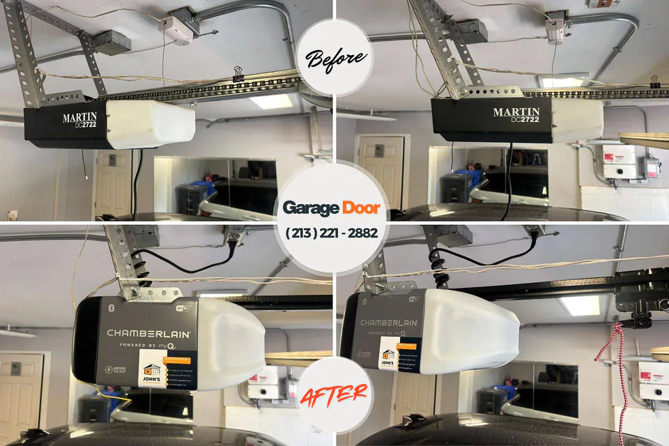 Before and after: garage door spring repair Potomac Heights, MD